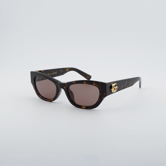 Gucci GG1954SA 002 Sunglasses Havana Cat Eye Frame Brown Lenses
